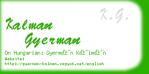 kalman gyerman business card